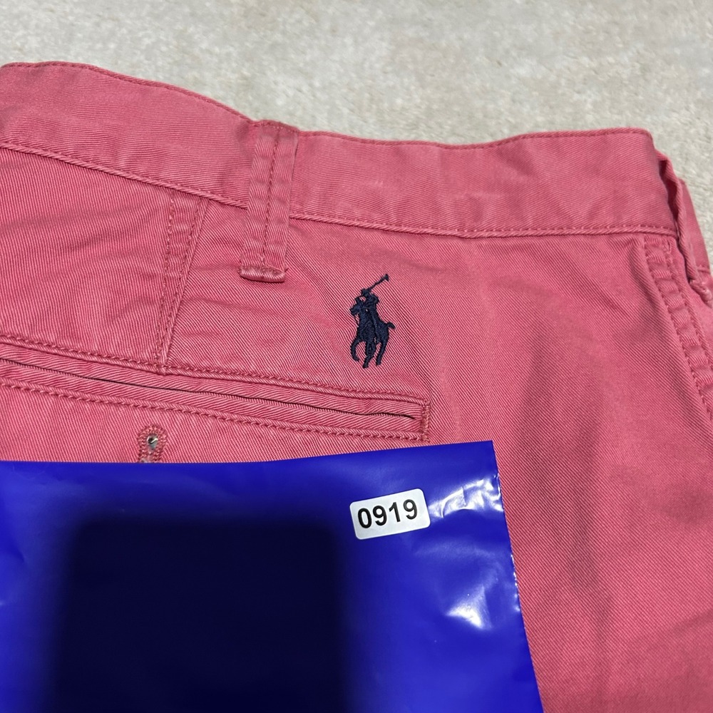 Polo Ralph Lauren Shorts Mens 38 9in Pink Relaxed Fit Chino‎ Cotton Twill 0919 - Picture 9 of 9